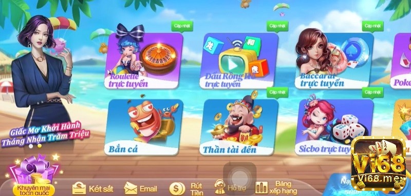 Hệ thống các trò chơi đa dạng tại cổng game quốc tếVi68