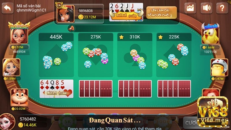 Pokerbull là một trong những game bai nhieu nguoi choi nhat tại Vi68