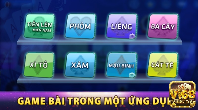 Tai beme danh bai trải nghiệm kho game bài khủng trong một ứng dụng