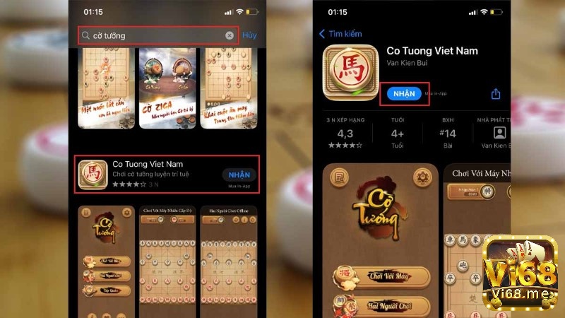 Cùng mở ứng dụng và tải game cờ tướng để có nhiều trải nghiệm thật vui nhé