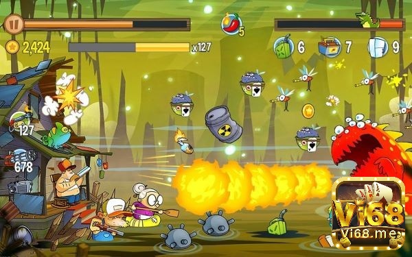 Cách chơi game bắn cá sấu Swamp Attack