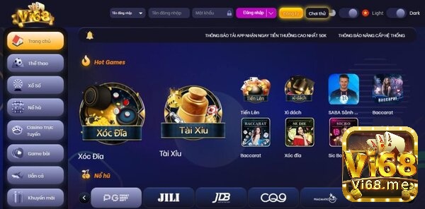 Nhà cái Vi68 mang đến nhiều tựa game bài thú vị