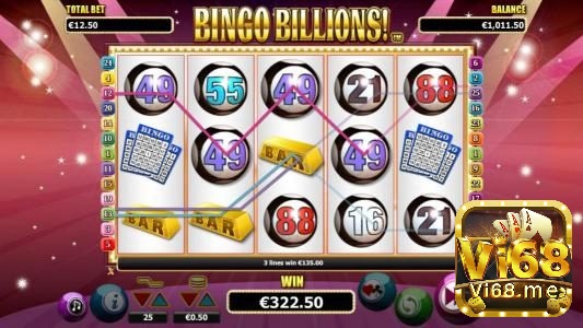 Giao diện Bingo Billions được thiết kế đơn giản, dễ hiểu