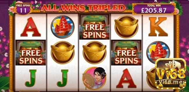 Xuất hiện 3 biểu tượng Freespins trên màn hình