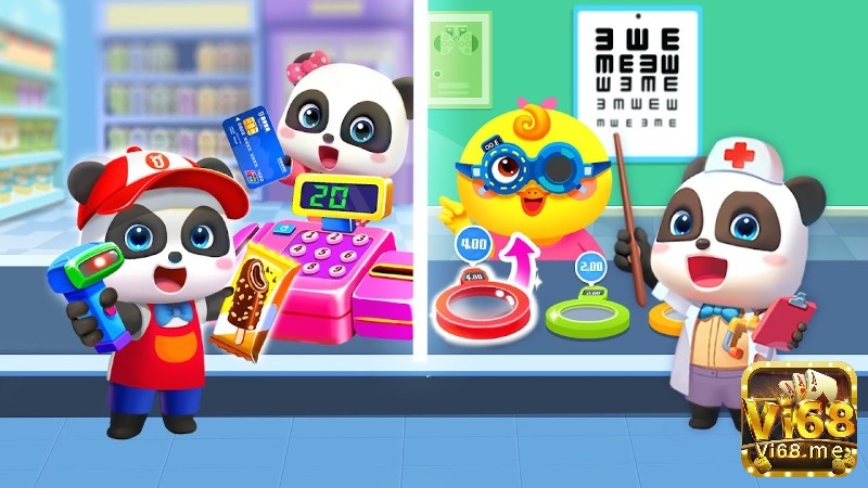 Lối chơi game thế giới của bé gấu trúc rất đơn giản