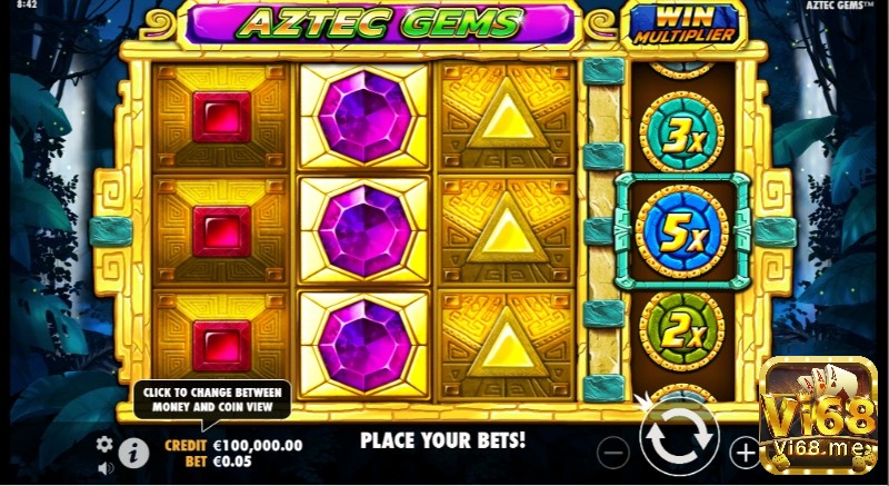 Bối cảnh Game Slot Aztec Gems ở trong một khu rừng đêm Nam Mỹ