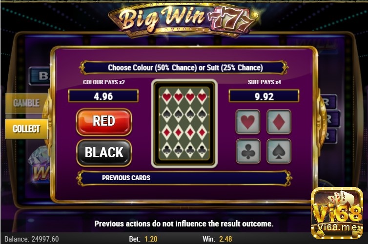 Tính năng Gamble giúp bạn có cơ hội x4 tiền thắng