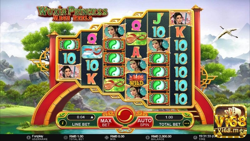 Đồ hoạ trò chơi Game Slot Wuxia Princess Mega Reels khá đẹp mắt với bối cảnh ấn tượng